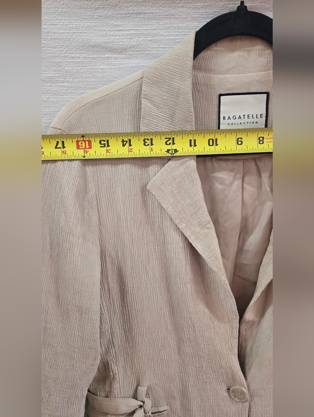 Bagatelle Beige Blazer with Belted Waist - Picture 6 of 10